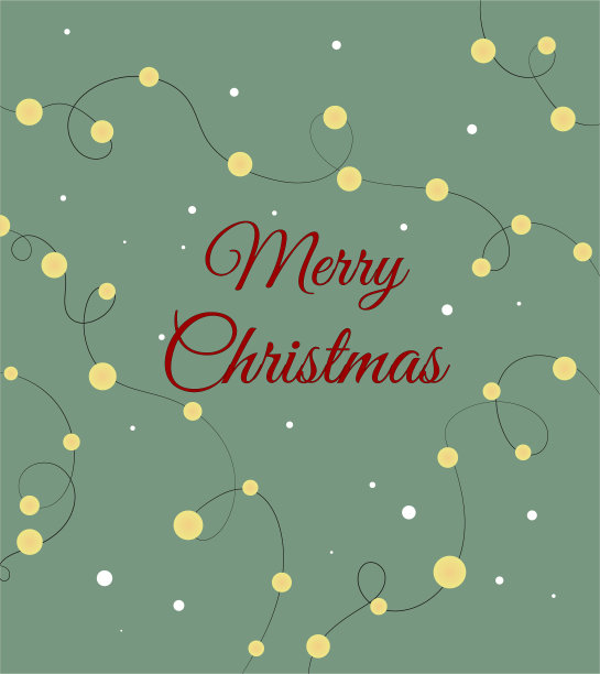 带灯笼花环的圣诞卡。背景或墙纸，暖色调图片下载