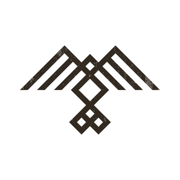 抽象线条艺术黑色垃圾摇滚标志的猛禽在民族风格图片下载