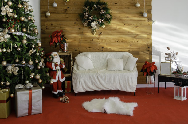 圣诞风景看圣诞老人图片下载