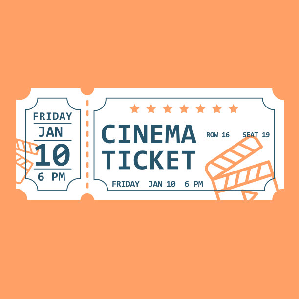 电影院的白票。向量图片下载