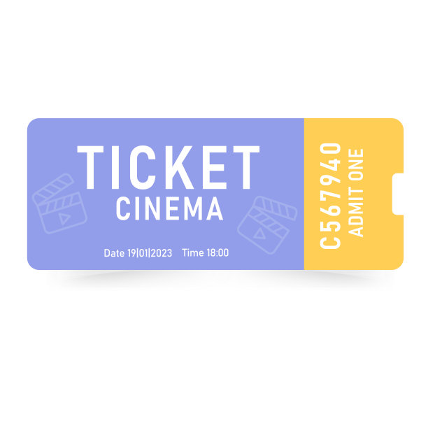 白底电影票。向量图片下载