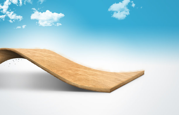 旅游和假期背景。3d插图与地面和沙漠道路的切割。3d插图无限沙漠的道路与云或永不结束的道路设计广告。图片下载