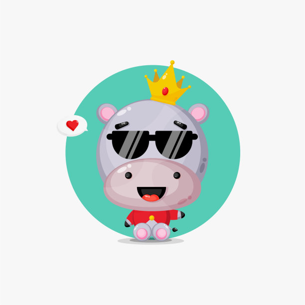 可爱的河马成为国王图片下载