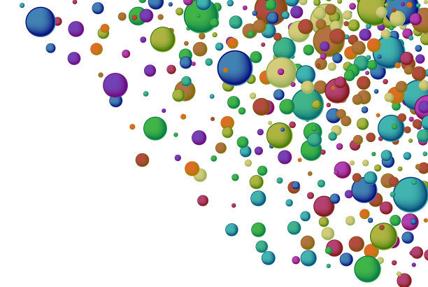 抽象背景与彩色装饰圈，彩虹色的圆圈设计图片下载