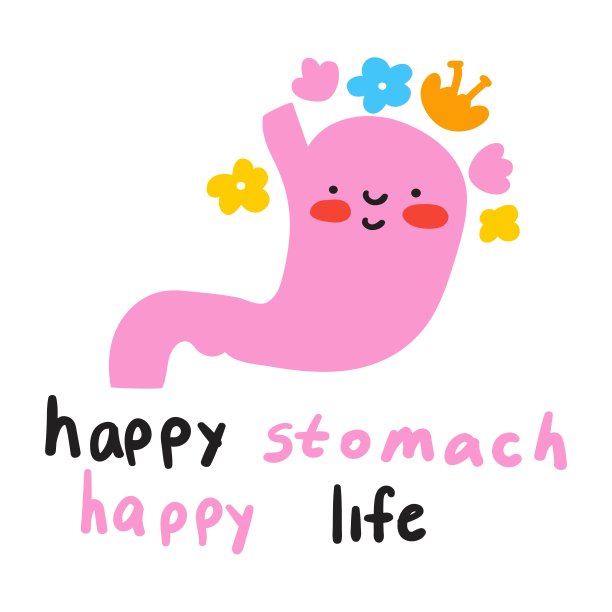 平面设计。快乐胃幸福生活。图片下载