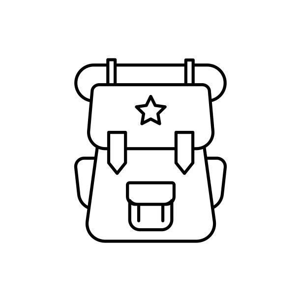 徒步营地图标矢量设计模板图片下载