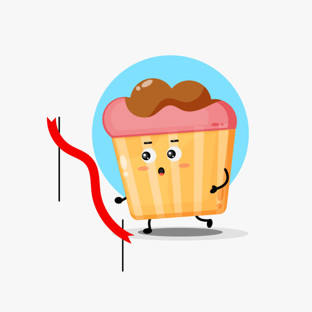 可爱的松饼人物跑步比赛图片下载