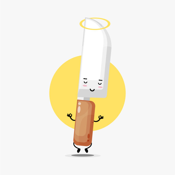 瑜伽姿势中可爱的刀角色图片下载