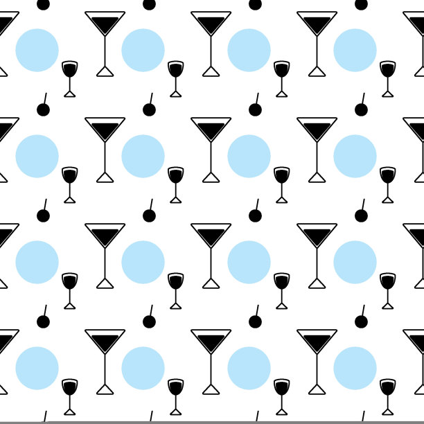 无缝模式图标的形式眼镜和斑点在透明的背景上时髦的颜色。图片下载