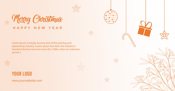 圣诞快乐横幅设计|圣诞横幅矢量艺术图片下载