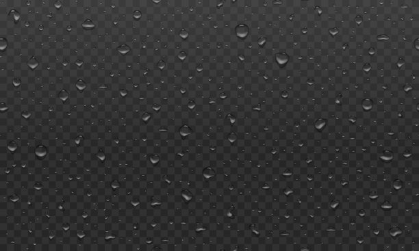 真实的水滴透明图案在黑暗的背景图片下载