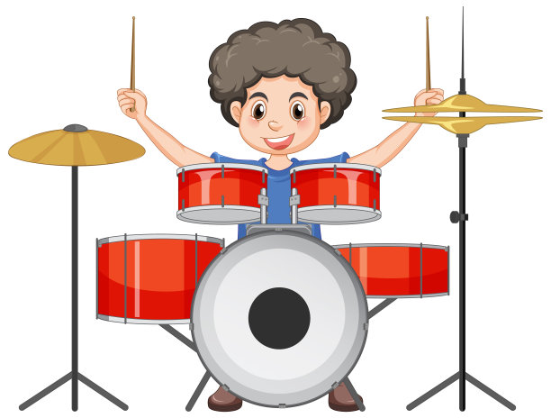 打鼓的小男孩图片下载