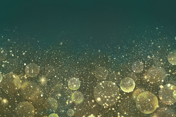 绿色和金色闪闪发光的背景就像圣诞彩灯图片下载