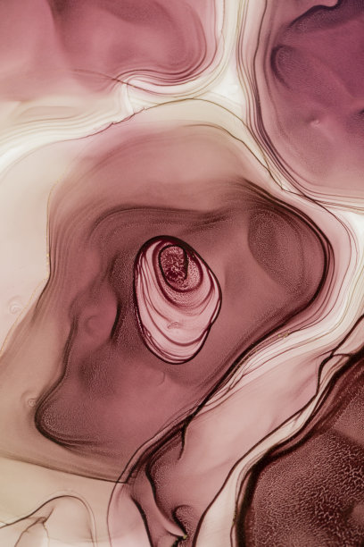 奢华的抽象流体绘画技术的酒精墨水，粉红色和紫色颜料。酒精墨水玫瑰花蕾图片下载