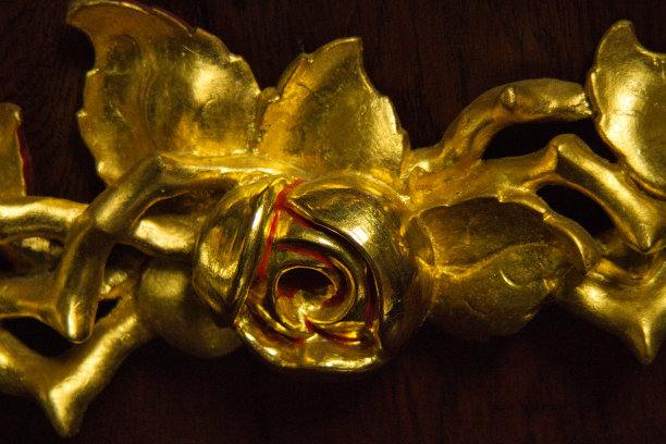 金色植物花卉饰品图片下载