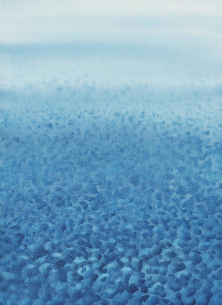 水下蓝色绘画与石头水彩背景图片下载