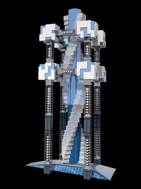 3D未来城市景观建筑图片下载