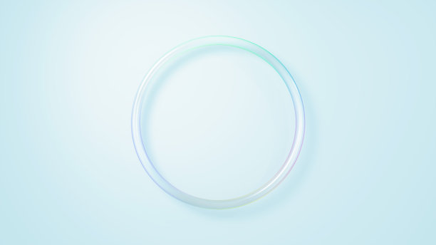 透明的彩虹色的圆圈，像肥皂泡。背景材料(浅蓝色)图片下载