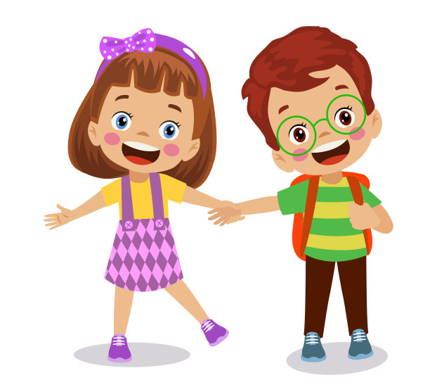 可爱快乐的孩子们手牵着手图片下载