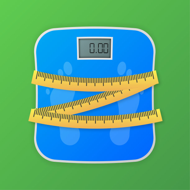 带卷尺的浴室秤。矢量图图片下载