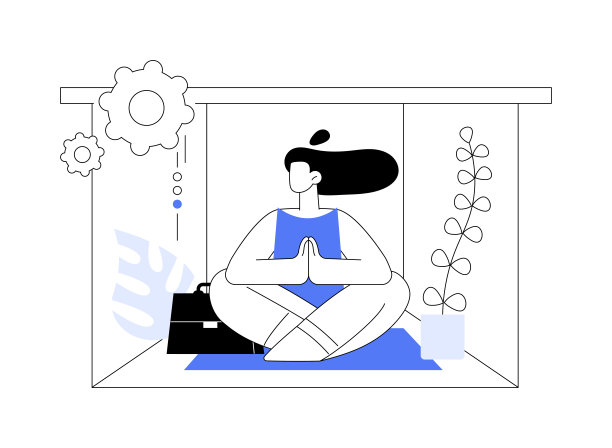 办公室冥想摊位抽象概念矢量插画。图片下载