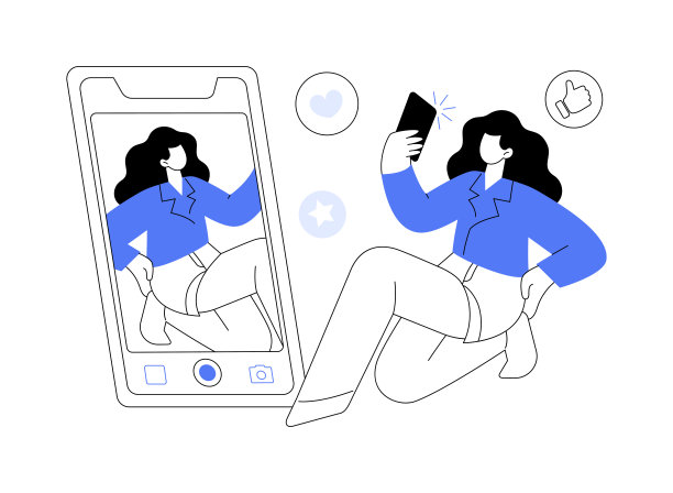 自拍照抽象概念矢量插图。图片下载