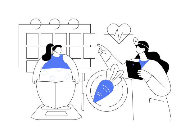 儿童减肥计划抽象概念矢量插图。图片下载