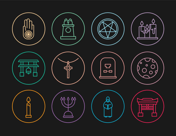 设线日本门月五角星为圆图片下载