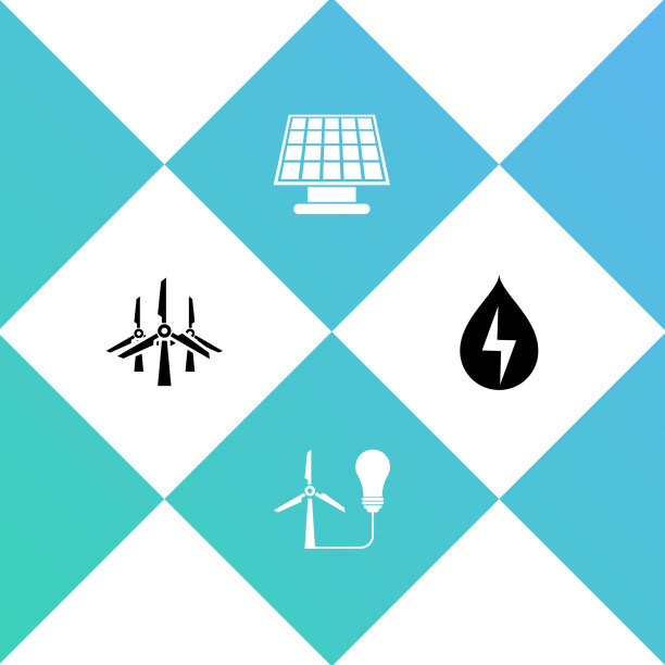 设置风力涡轮机灯泡与风能太阳能图片下载