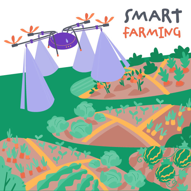 智能农业，农业应用程序控制过程。图片下载