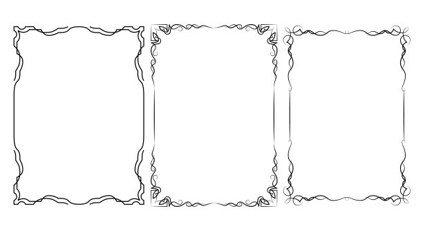 矢量帧在白色背景上的黑色图片下载