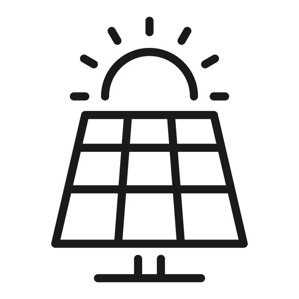 太阳能电池板线图标。太阳能能量矢量图。图片下载