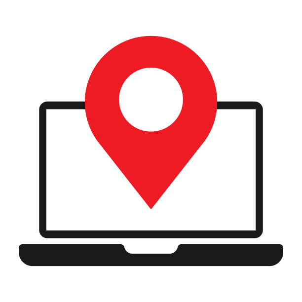 监视器位置地图大纲图标。在线地图矢量插图。图片下载