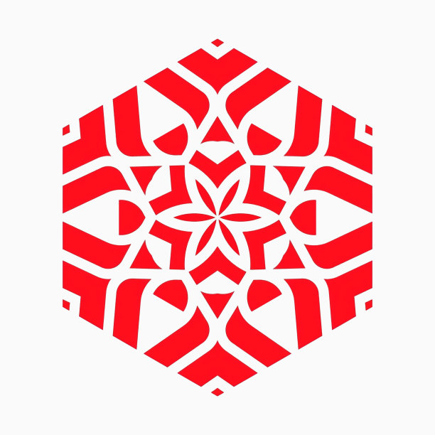 红色的民族平面元素的斯拉夫图案曼荼罗形状装饰在一个白色的背景图片下载