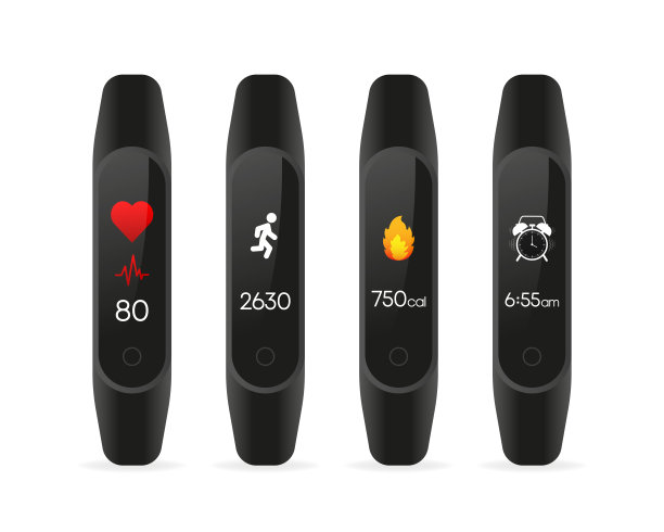 平的聪明的手镯。向量图形。白色背景的卡通插图图片下载