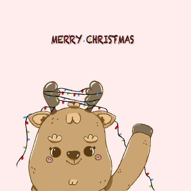 闪闪发光的驯鹿祝圣诞快乐图片下载