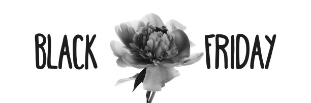 黑色星期五标志在白色背景与牡丹旗帜图片下载