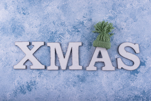 圣诞背景与文字XMAS图片下载