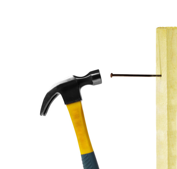 白色背景上的悍马和钉子图片下载