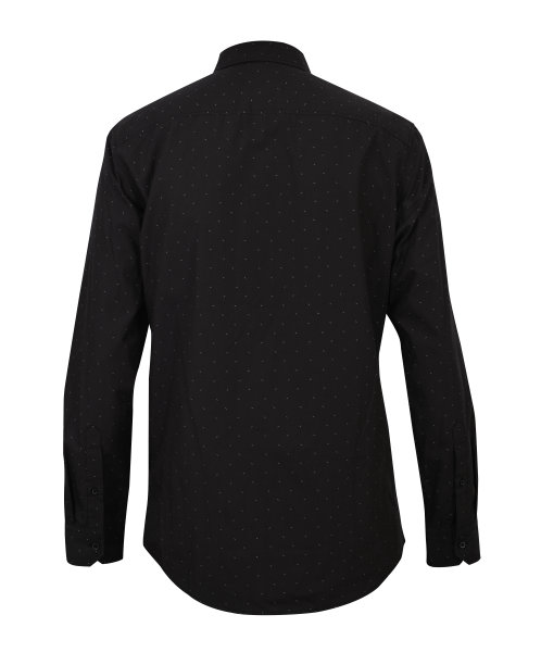 黑色长袖连衣裙衬衫背面视图模型图片下载