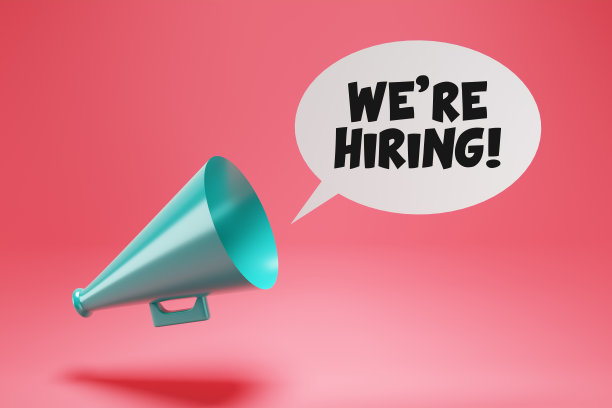 扩音器与语音气泡的信息，我们正在招聘。企业岗位就业、招聘和人力资源图片下载