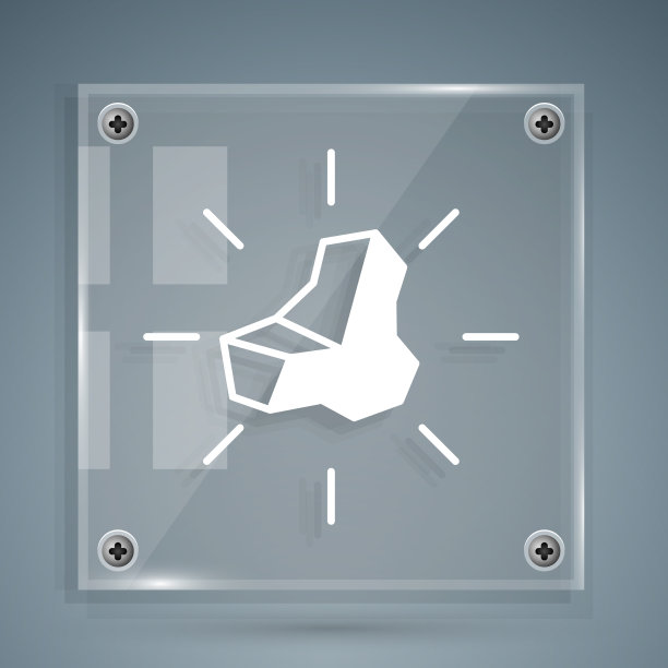 白色金块图标孤立在灰色背景上图片下载