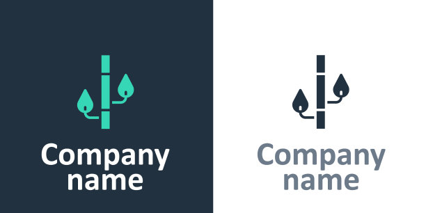 标志式竹图标孤立在白色背景图片下载