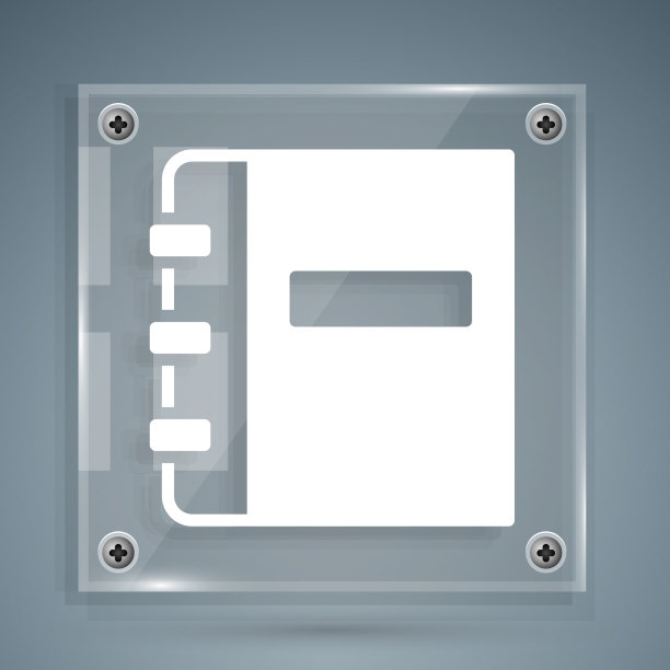 白色笔记本图标孤立在灰色背景图片下载