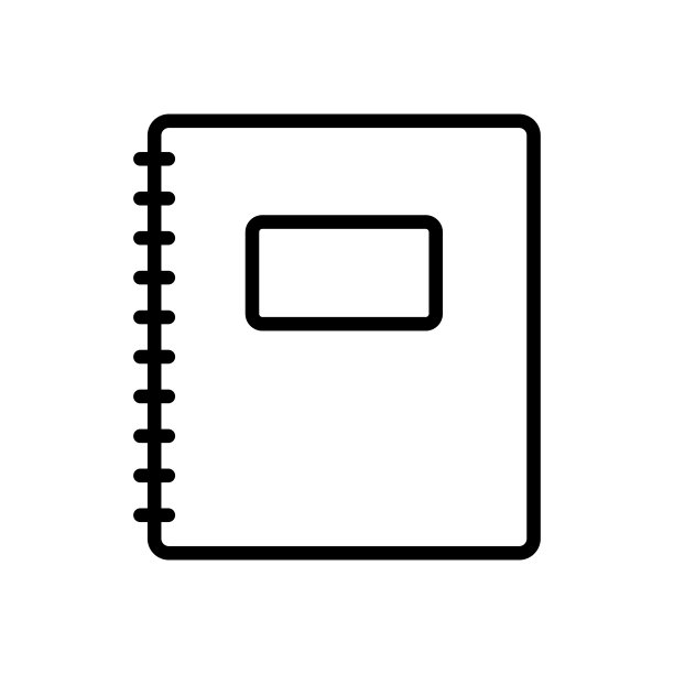 笔记本图标。黑色轮廓直线轮廓。正面的看法。可编辑的中风。矢量简单的平面图形插图。白色背景上的孤立物体。隔离。图片下载