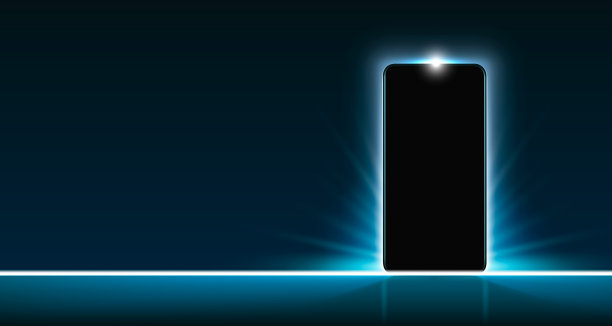 智能手机移动屏，科技移动显示光。矢量图图片下载