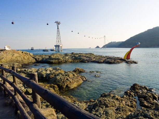 韩国釜山松岛海滩。图片下载