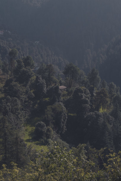 山顶上的风景——山间小屋图片下载