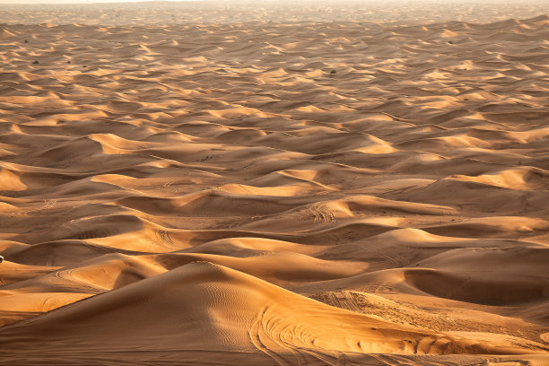 迪拜沙丘上的车辆行驶轨迹图片下载