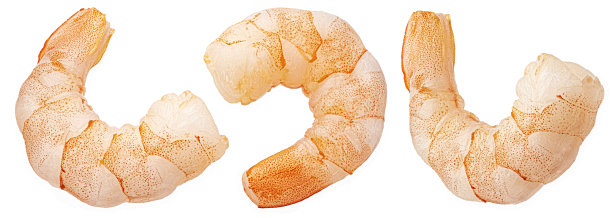 掉落的虾孤立在白色背景上图片下载